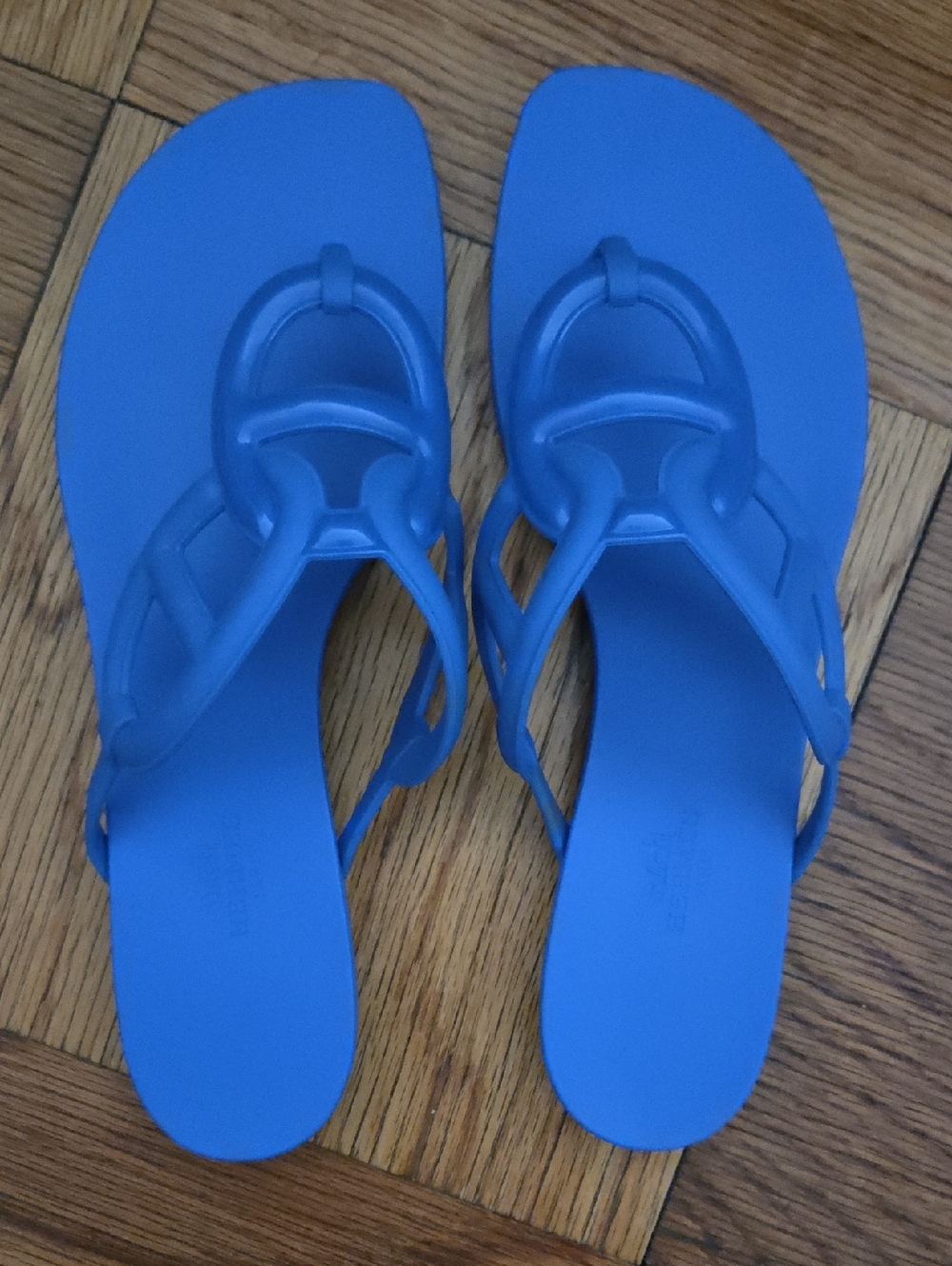 Hermes Bright Blue Thong Sandals